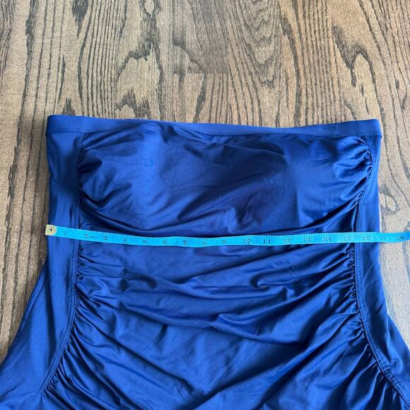 Lands End Womens Solid Navy Blue Strapless Tankini Swim Suit Top Plus Size 16W - Picture 6 of 6